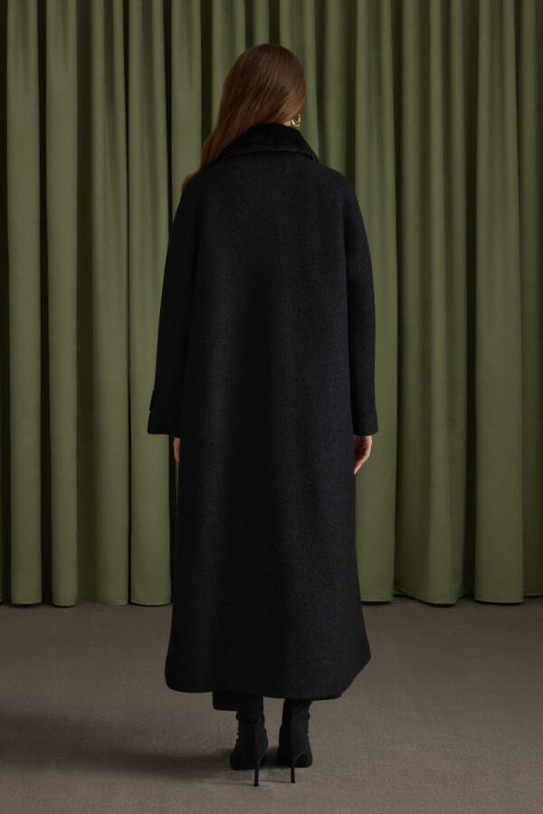 Antrasit Yakası Seyyar Kürk Detaylı Manto - 6