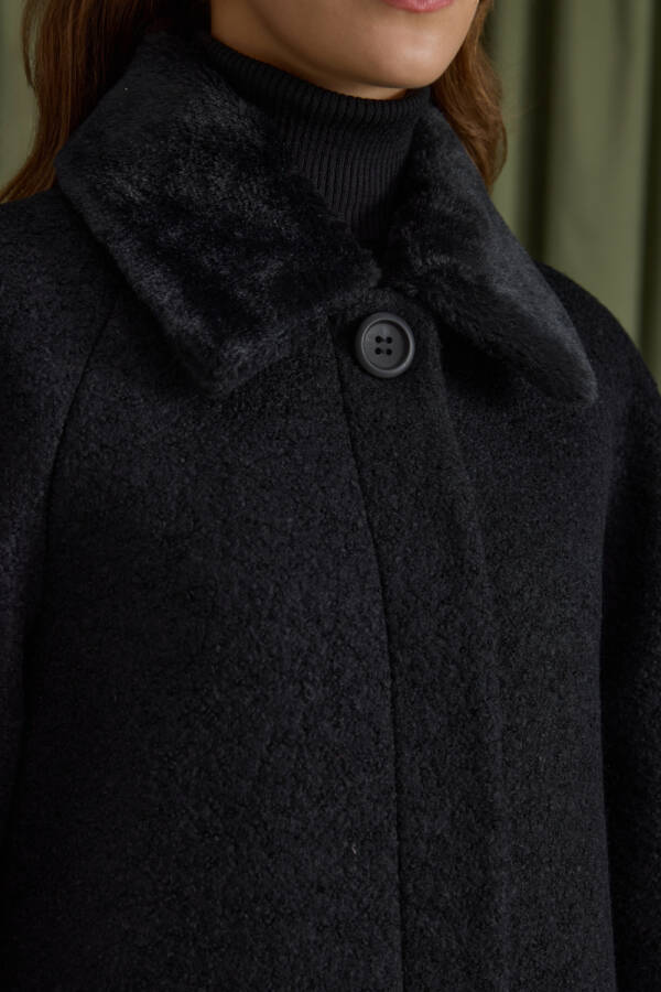 Antrasit Yakası Seyyar Kürk Detaylı Manto - 4