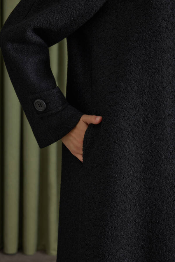 Antrasit Yakası Seyyar Kürk Detaylı Manto - 5