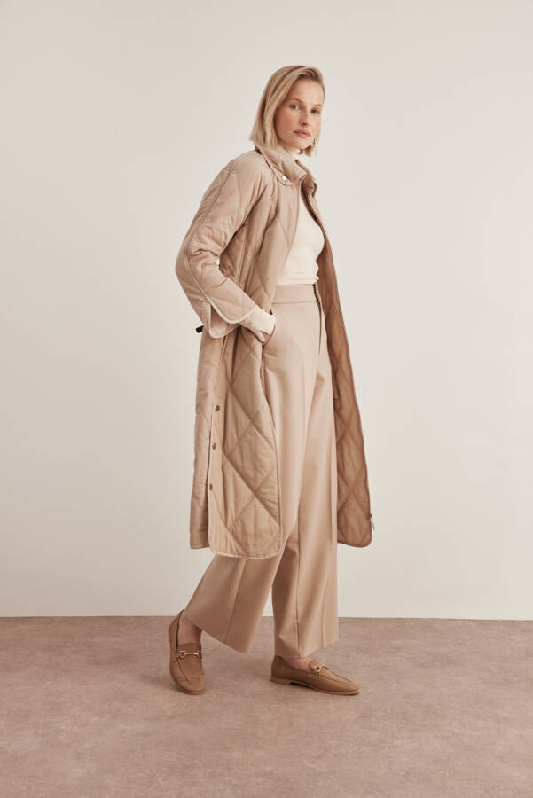 Bej 10083111 Gömlek Yaka Mont - Aker (1)