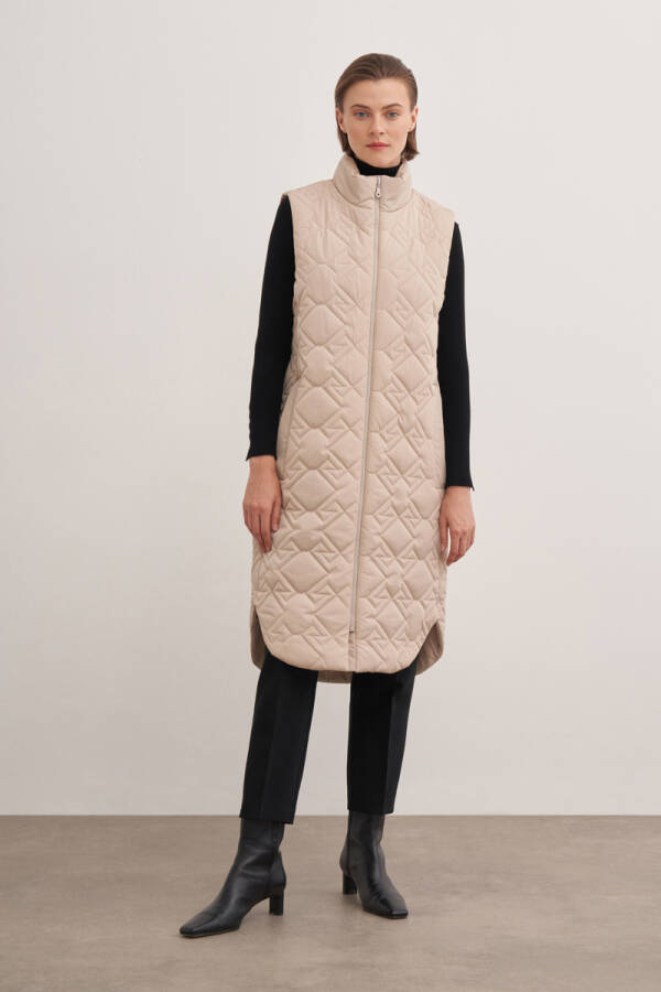 Bej 5793111 Kapitone Yelek - Aker