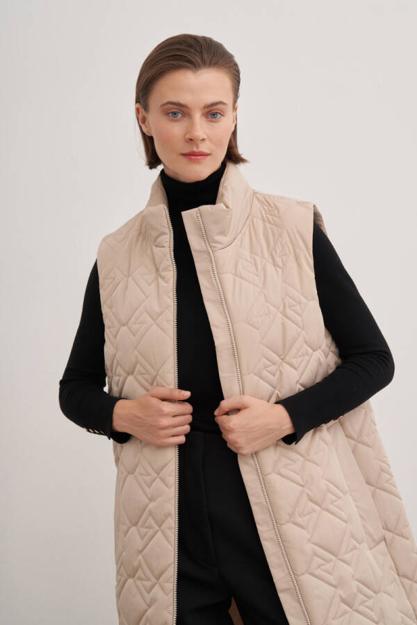 Bej 5793111 Kapitone Yelek - 3