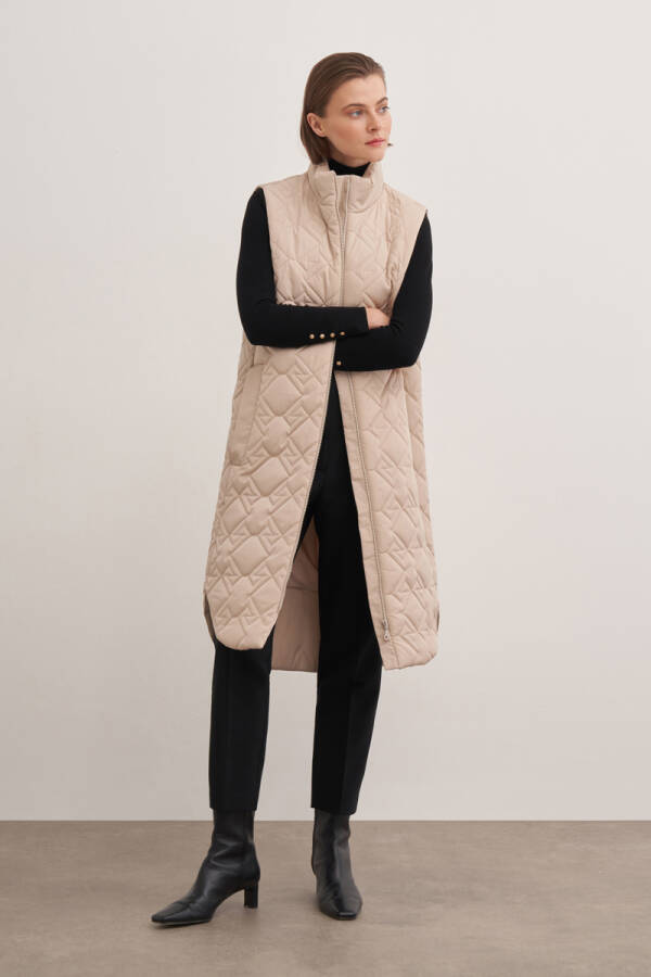 Bej 5793111 Kapitone Yelek - 4