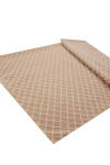 Bej Polyester Dikdörtgen Baklava Desenli Şal - 2