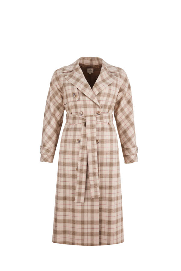 Bej Ekoseli Pardösü - 1