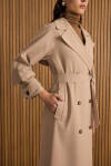 Bej 7178111 Sırtı Rüzgarlıklı Pardösü - 5