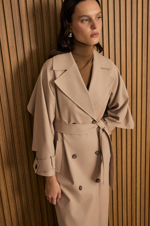 Bej Sırtı Rüzgarlıklı Pardösü - 3