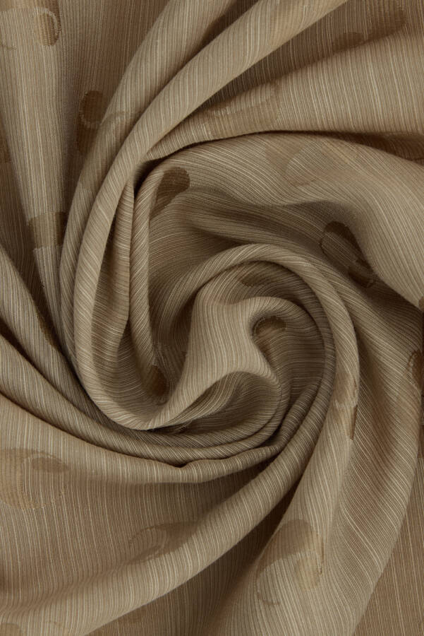 Bej 75X200 B. Logolu İpek Koton Jakar Şal - Cacharel (1)