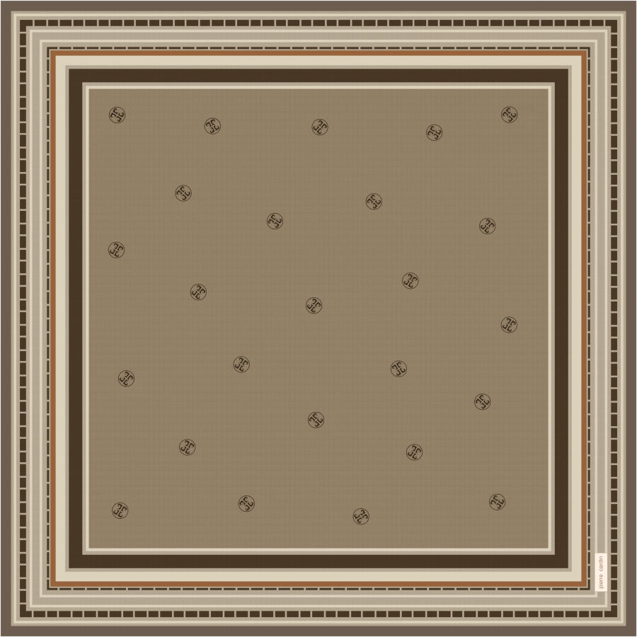 Bej 90X90 İpek Krep Saten Eşarp - 1