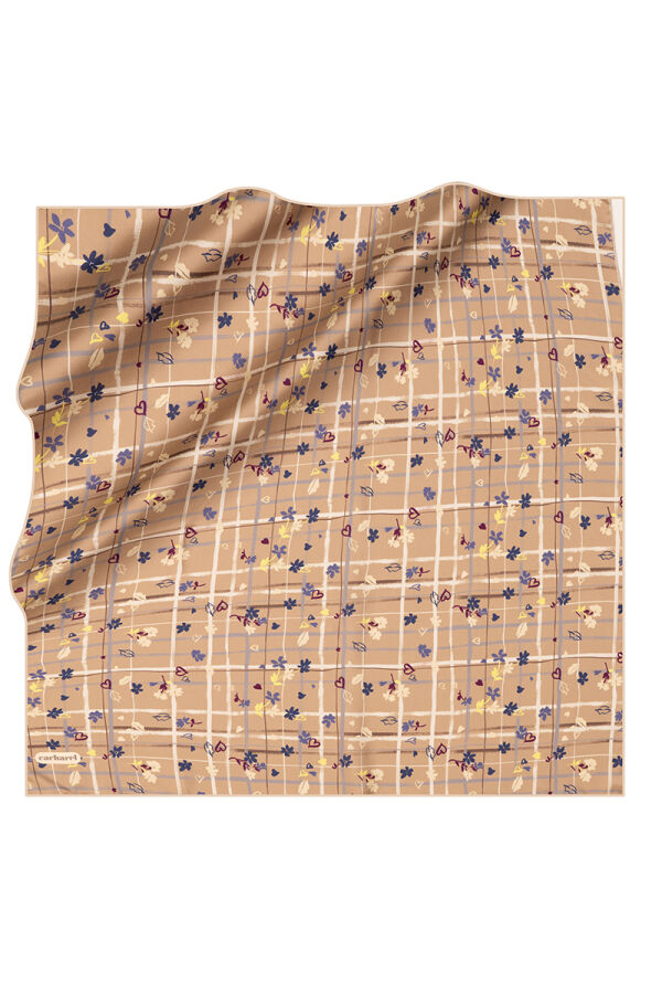 Bej 90X90 İpek Twill Eşarp - Cacharel