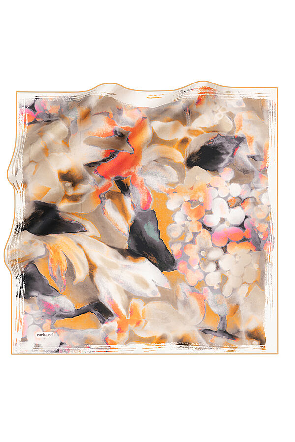 Bej 90X90 İpek Twill Eşarp - Cacharel