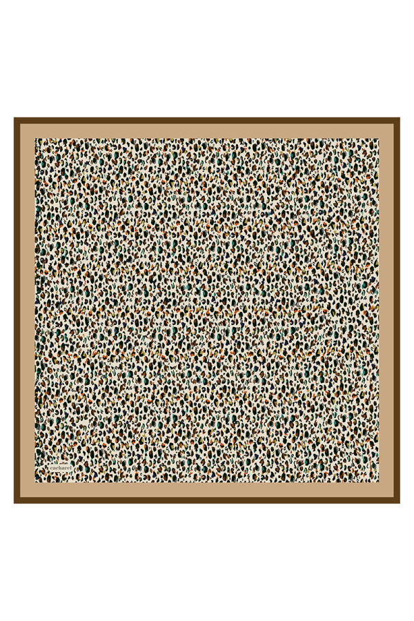 Bej 90X90 İpek Twill Eşarp - 1