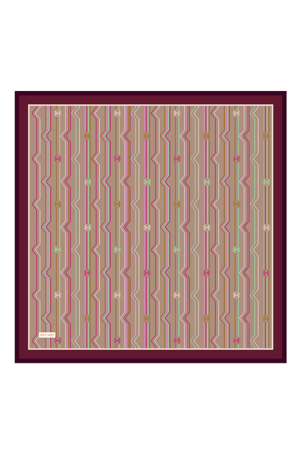 Bej 90X90 İpek Twill Eşarp - Pierre Cardin