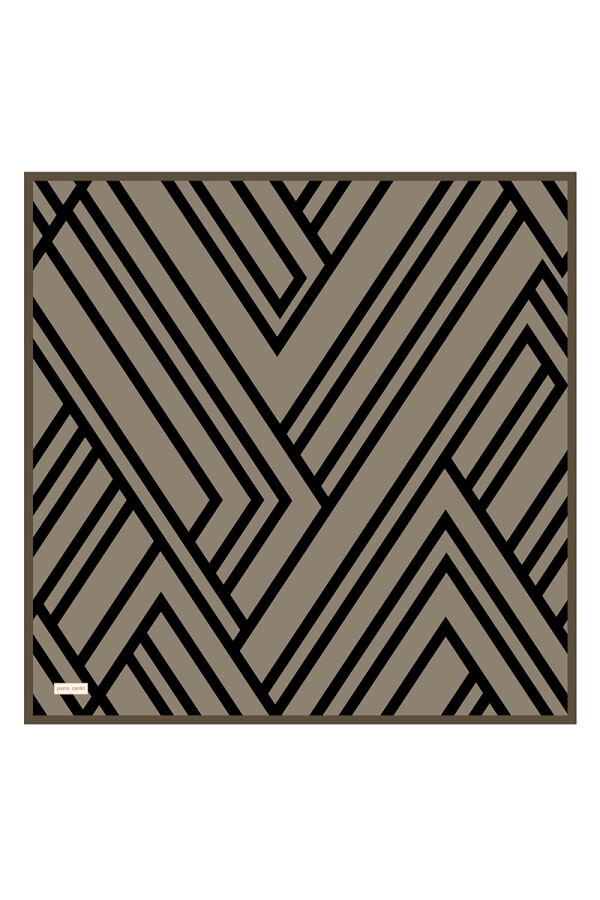 Bej 90X90 İpek Twill Eşarp - 1