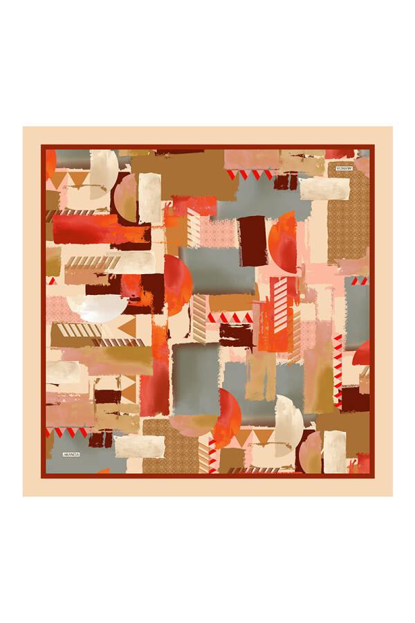Bej 90X90 Pure Touch Eşarp - Arancia