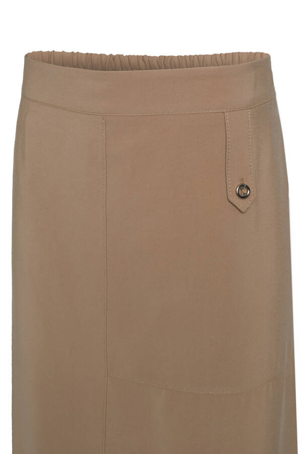 Bej Arka Bel Lastikli Etek - Aker (1)