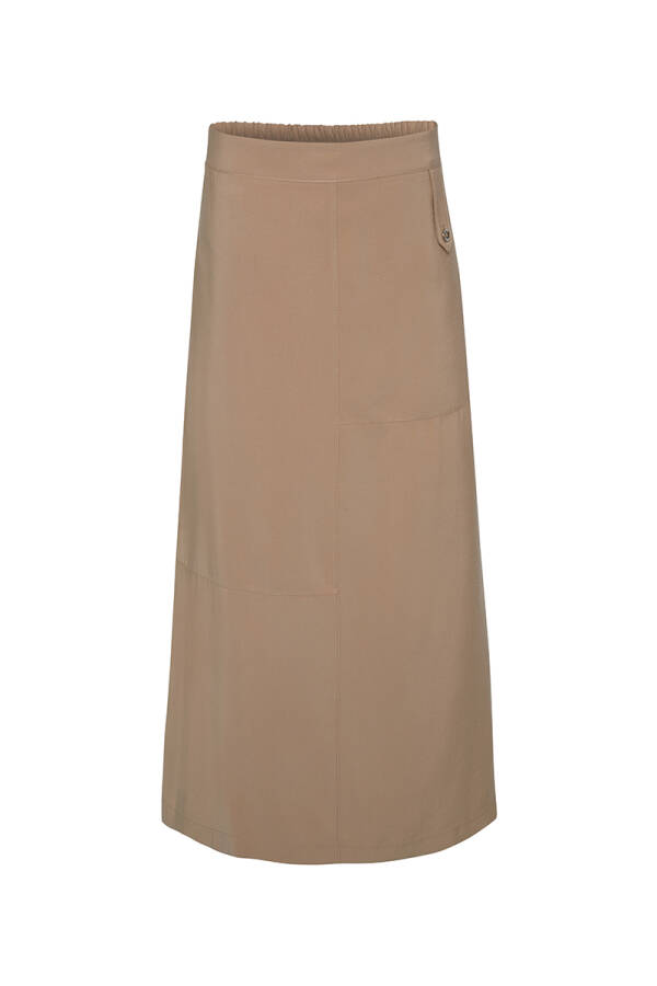 Bej Arka Bel Lastikli Etek - Aker