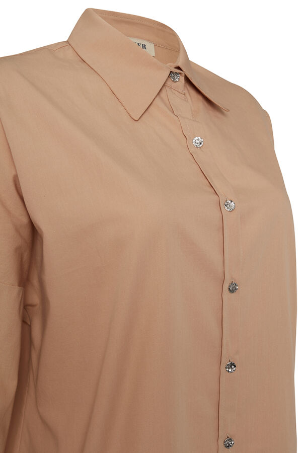 Bej Basic Cotton Bluz - Aker (1)