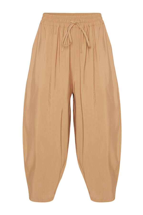 Bej Bol Kesim Beli Lastikli Pantolon - 1