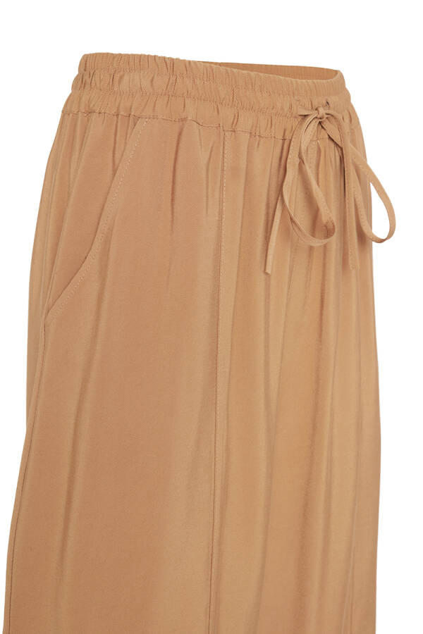 Bej Bol Kesim Beli Lastikli Pantolon - 2