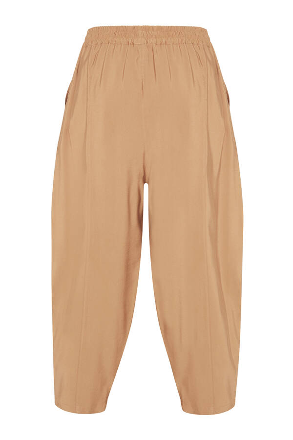 Bej Bol Kesim Beli Lastikli Pantolon - 3