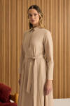 Bej Cotton Elbise - 2
