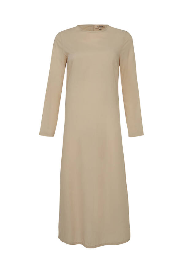 Bej Cotton Jüpon Elbise - 1