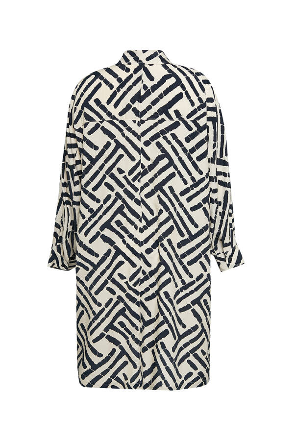 Bej Desenli Rahat Kesim Kısa Kap - 3