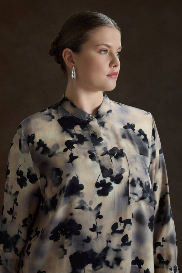 Bej Desenli Viscon Tunik - 3