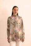 Bej Dokuma Desenli Bluz - 1