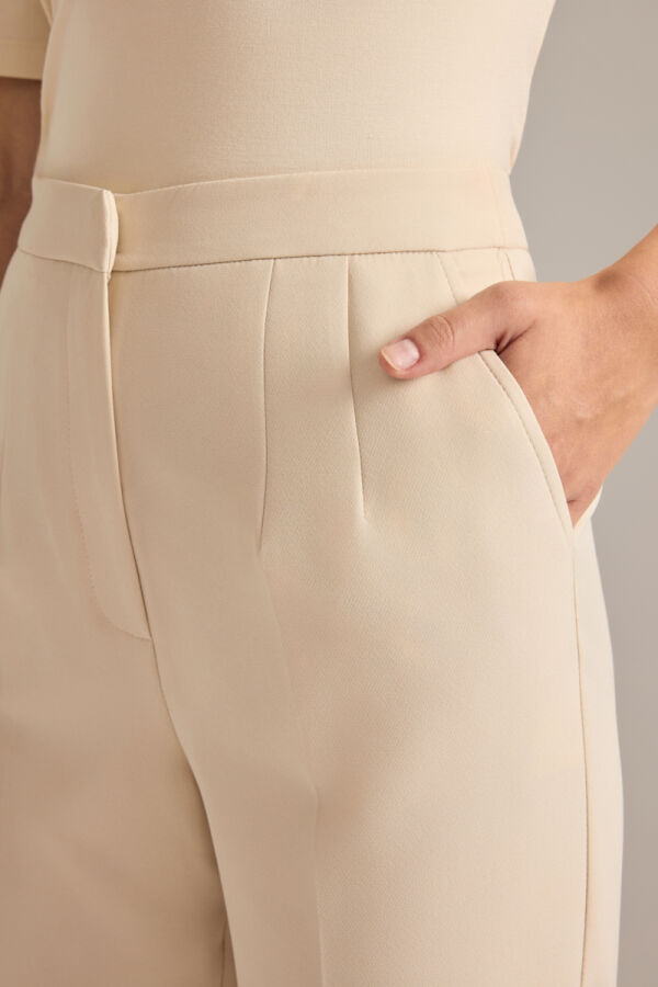 Bej Dokuma Pantolon - 5