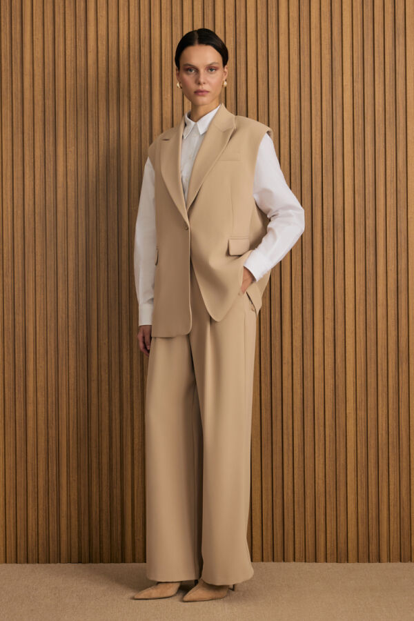 Bej Dokuma Pantolon - Aker