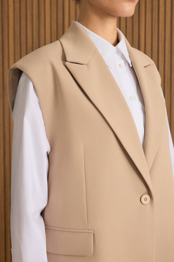 Bej Dokuma Yelek - 4