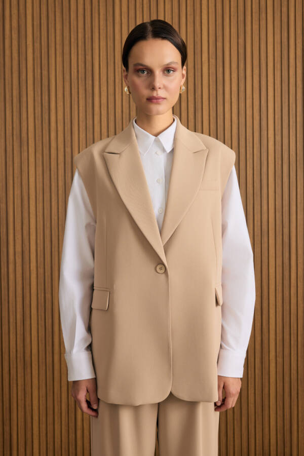 Bej Dokuma Yelek - Aker (1)