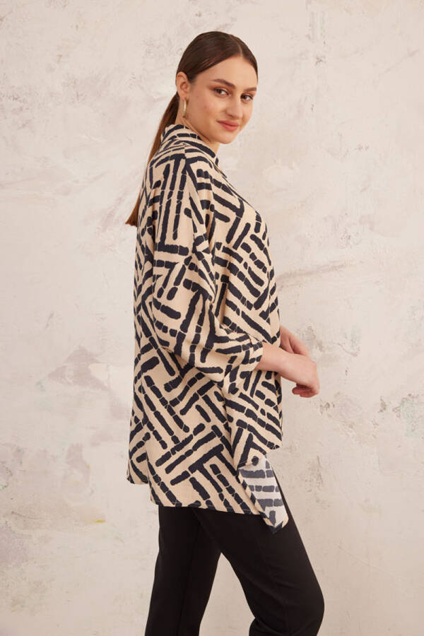 Bej Etek Ucu Asimetrik Bluz - 5