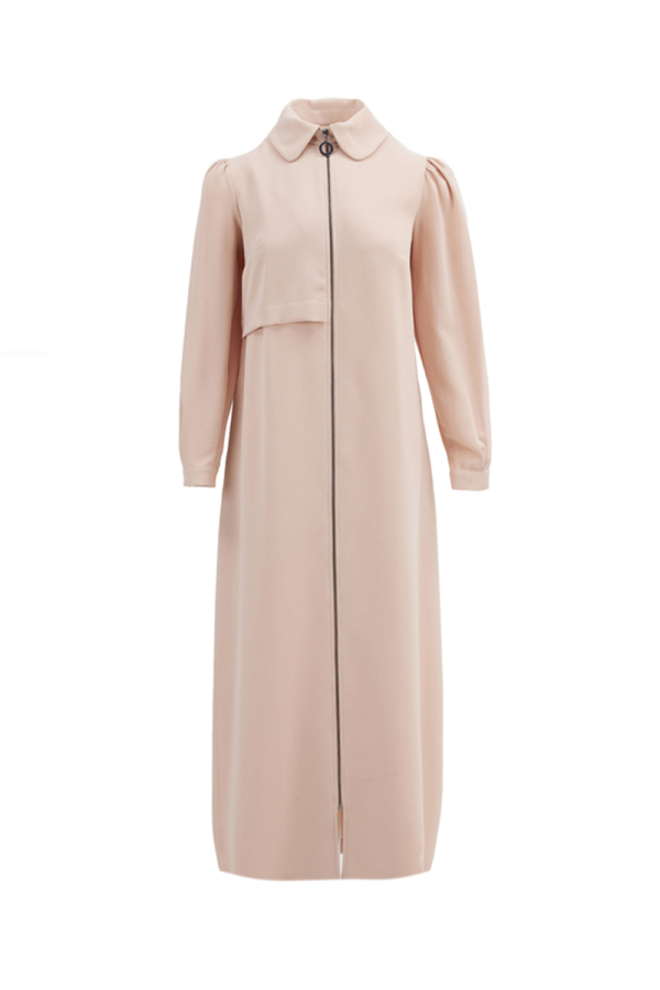 Bej Fermuarlı Ferace - Aker