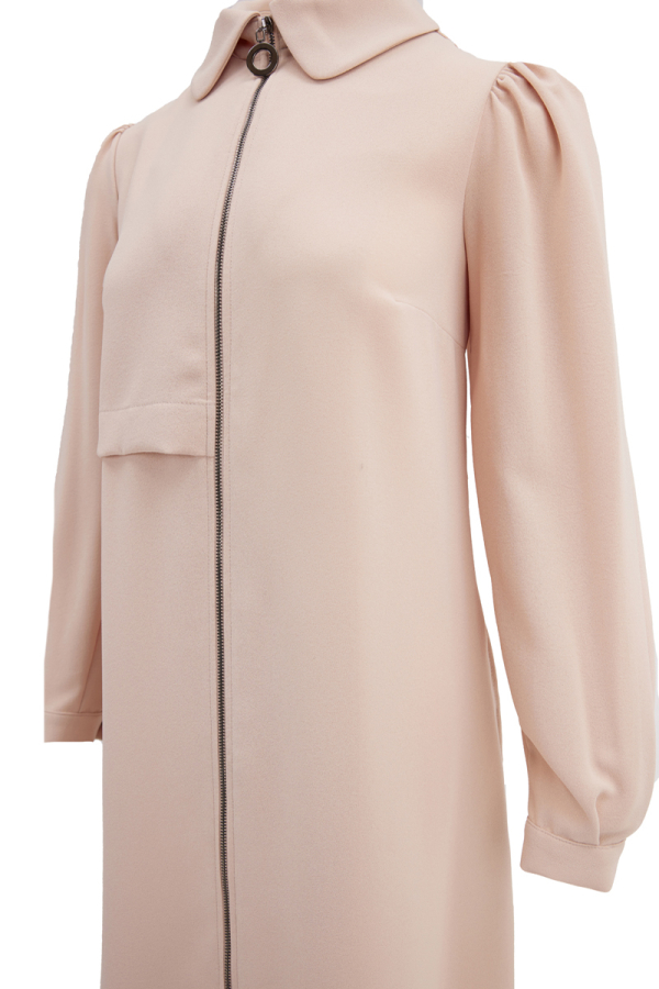 Bej Fermuarlı Ferace - Aker (1)