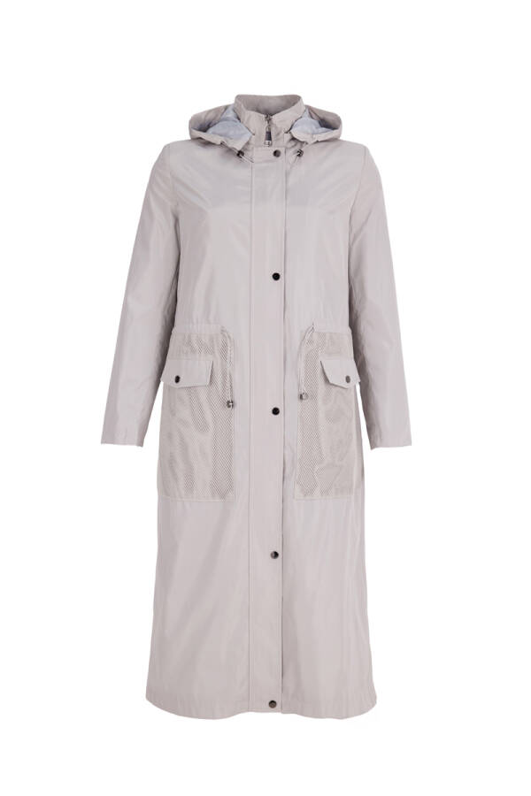 Bej File Detaylı Spor Trençkot - 1