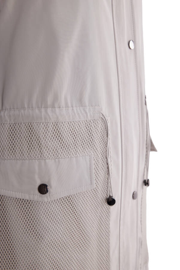 Bej File Detaylı Spor Trençkot - 2