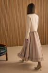 Bej Fırfırlı Şifon Etek - 3