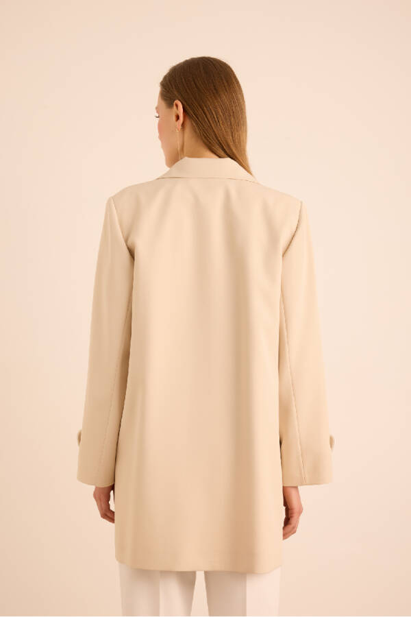 Bej Garnili Cep Detaylı Kap - 7