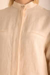 Bej Hakim Yaka Keten Gömlek - 3