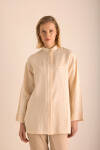 Bej Hakim Yaka Keten Gömlek - 5