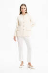 Bej Hakim Yaka Püskül Detaylı Ceket - 2