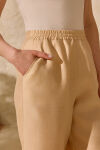 Bej Kemerli Pantolon - 5