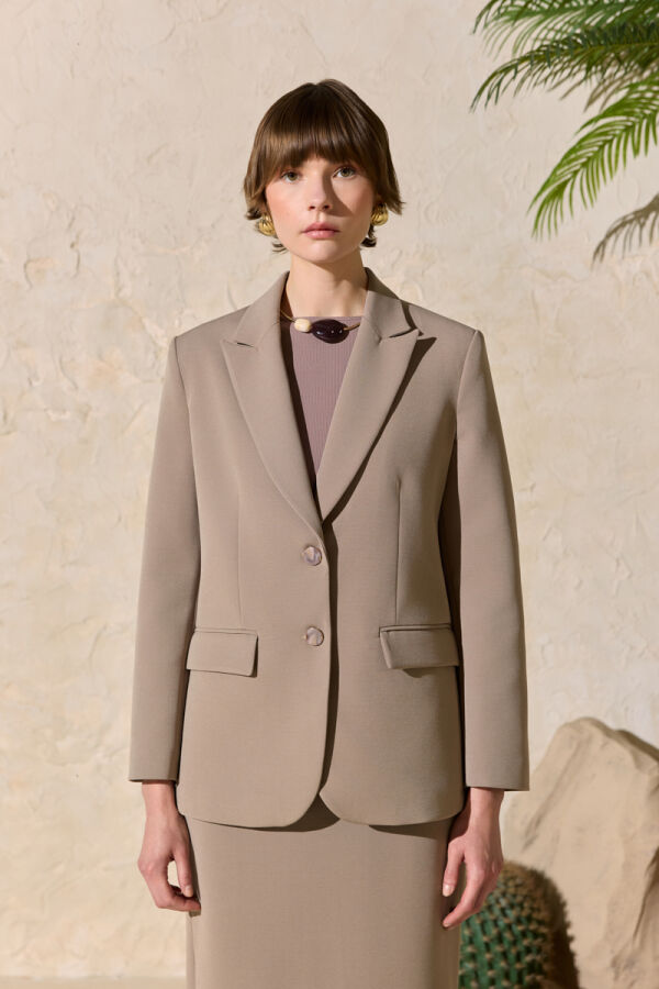 Bej Klasik Blazer Ceket - 3