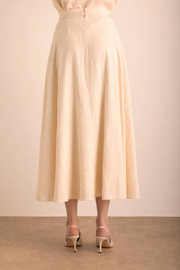 Bej Kloş Keten Etek - 6