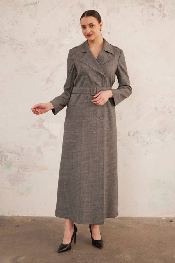 Bej Kruvaze Keten Pardösü - 4