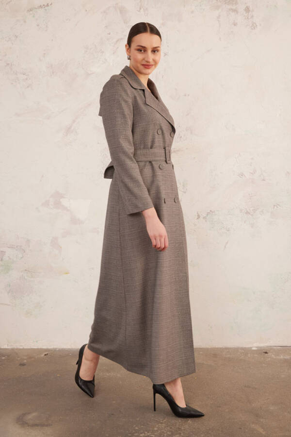 Bej Kruvaze Keten Pardösü - 6