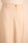 Bej Kup Detaylı Vıscon Keten Karışımlı Etek - 6